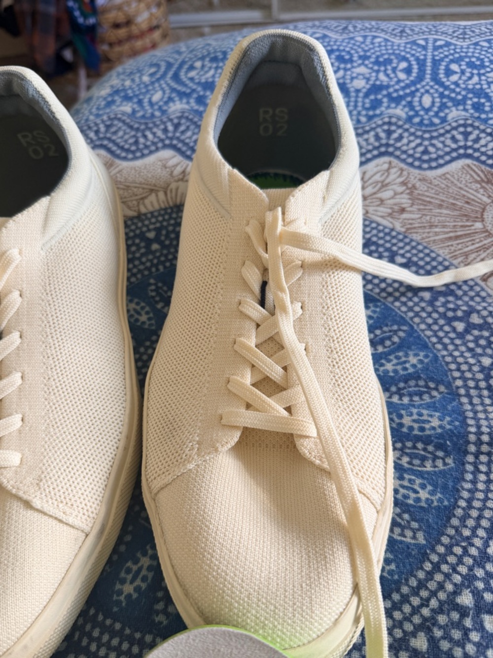 Rothy’s Rothy's Man Size 12 The Sneaker Bone White Knit Lace Up - Picture 2 of 8